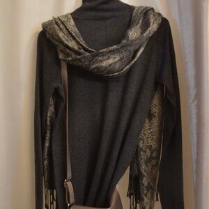 InWear Gray Long Sleeve Turtleneck Viscose Dress